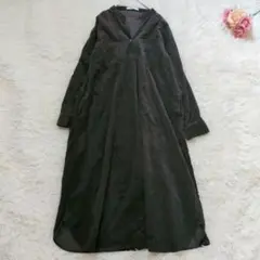 SUNNYLABEL コーデュロイ ロングワンピース 長袖 free