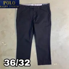 POLORALPHLAUREN】ブラックチノパンポロチノ刺繍ロゴW32L32 - メルカリ