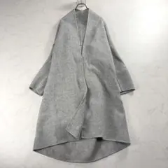 theory luxe カシミヤ混 ダブルフェイスコート ノーカラー グレー