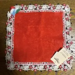 【新品未使用】近沢レース タオルハンカチ どすこい日本 レッド