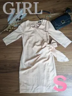 雨*ん様 お値下げ中　ワンピース girl ひざ丈　七分袖　ドレス