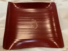 象彦漆器 朱竹皿　うさぎ　瑞雲　茶道　菓子盆　裏千家のサムネイル