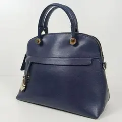 FURLA　パイパー　ハンドバッグ　スモール 南京錠チャーム　ネイビーのサムネイル