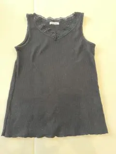 OLIVE des OLIVE ワッフルタンクトップ ブラック F