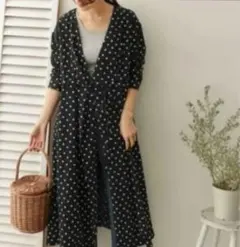 URBAN RESEARCH DOORS ドットカシュクールガウンワンピース