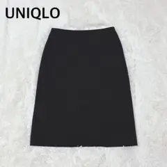 UNIQLO ユニクロ ストレッチタイトスカート 黒 ひざ丈 ビジネス　シンプルのサムネイル