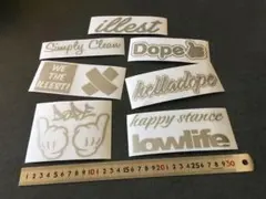 送料無料 usdmお得ステッカーセット dope シルバー