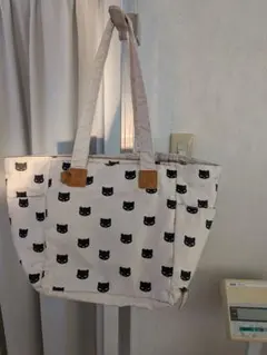 黒猫プリント トートバッグ