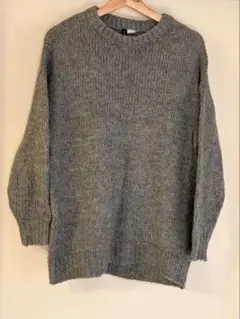 H&M ニットセーター グレー XS ロングタイプ ミニワンピ