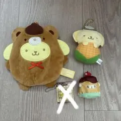 サンリオ　ポムポムプリン　マスコット4点セット サンリオ ポムポムプリン 4点セット(マスコット/キーホルダー/小物入れ