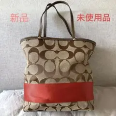 COACH コーチ シグネチャーラージストライプストートバッグ　縦長