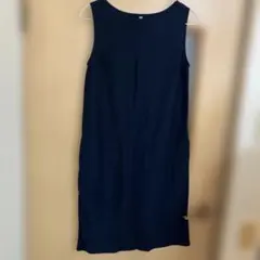 ユニクロ　ノースリーブ ワンピース　M ネイビー