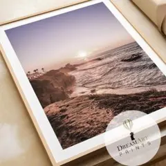 フォトポスター ビーチの夕暮れと波の音 美しい自然に癒やされる写真アート