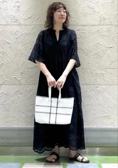 ne Quittez pas（ヌキテパ） ワンピース ミントグリーン 箔プリント