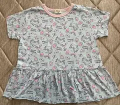 半袖T Aライン裾フリル女の子130 ユニコーン柄