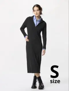 ハーフジップニットワンピース