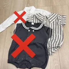 ストライプ ロンパース Cottoli birthday