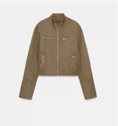 ZARA ウォッシュドエフェクトスタッズジャケット