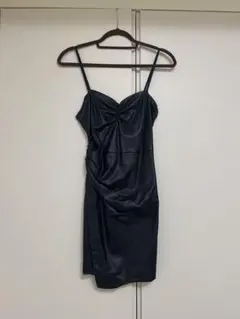 Zara フェイクレザー　ミニキャミワンピース　usa sサイズ