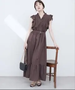natural couture フリルカシュクールワンピース