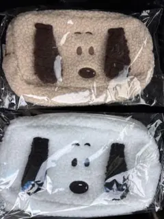 PEANUTS スヌーピーもこもこスクエアポーチ2色セット