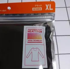 【セール終了】1点XL ユニクロ ヒートテック UネックT (八分袖) ブラック