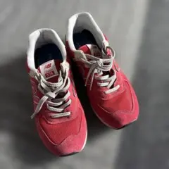 New Balance 574 レッド スニーカー