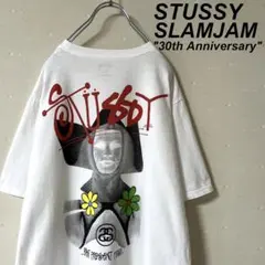 美品 古着 ステューシー 30周年 スラムジャム コラボ Tシャツ 白