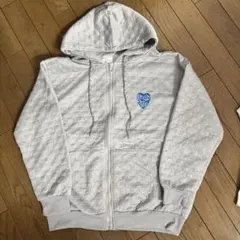 ライトグレー フルジップパーカー M