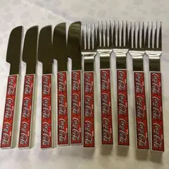 Coca-Cola カトラリーセット ナイフ フォーク 10本セット　レトロのサムネイル