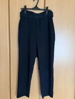 ウエストベルト付き スラックス ハイウエスト M ZARA ブラック