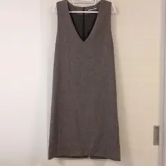 Lupino グレー Vネック タイトドレス