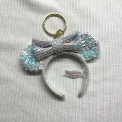 【美品✨】ディズニー カチューシャ キーホルダー スパンコール オーロラ