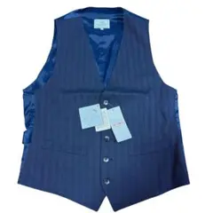 BEAMS HEART ジレ ベスト ネイビー 新品タグ付ヘリンボーン ベスト