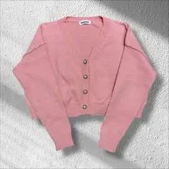 【GANGWEI】 レディース　長袖　カーディガン　ニット　ピンク系　フリー