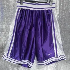 バスケ部　バスパン　ナイキ　パープル✕ホワイト　L
