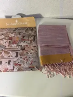 Jim Thompson シルクスカーフ ピンク イエロー