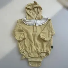 フード付きイエローロンパース 80cm