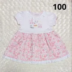 coeur a coeur100cm 花柄ワンピース　ピンク