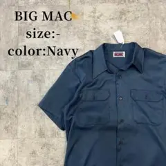BIG MAC ストアブランド 半袖シャツ アメカジ 古着 ネイビー 70’sのサムネイル