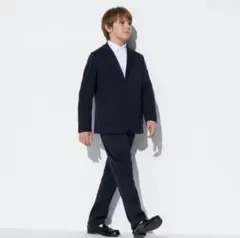 ユニクロ 160 黒 ジャージージャケット パンツ