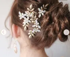 【お値下げしました】ウェディングヘッドドレス　　ゴールド　ヘッドコーム