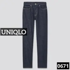 r*e様 0671 UNIQLO スリムストレートハイライズジーンズ ネイビー