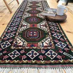 【ロングサイズ】90s トライバルラグ　ヴィンテージラグ　アフガン　トルクメン