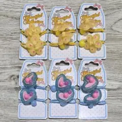 カラフルヘアゴム 6セット サックス&イエロー