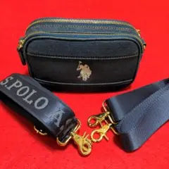 【美品】ユーエスポロアッスン　デニム　クロスボディ　ショルダーバッグ　ポニーロゴ