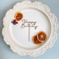 木製Happy Birthday ケーキトッパー typeD 誕生日飾り