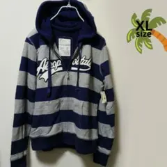 エアロポステール ボーダー フリース スウェット パーカー フーディ ハワイXL