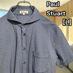 良品★ポールスチュアート【Paul Stuart】半袖シャツ シアサッカー Lのサムネイル