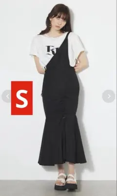 リエンダ 1.3万 ワンショルダードローストリングSK マーメイド ブラック S